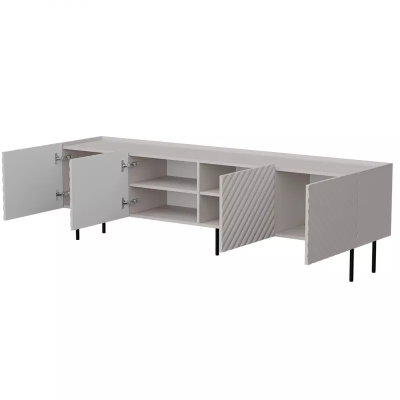 Stalviršis televizoriui Cama LUCCA 4D 200x40x59 cm, kaspinas, pilka medžio drožlių plokštės viršus