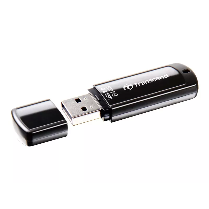 USB atmintukas Transcend JetFlash 350 64GB, USB 2.0, juodas