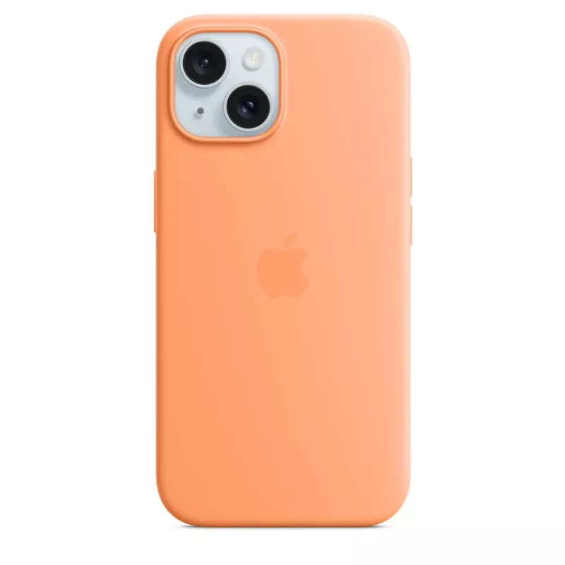 Apple iPhone 15 Silikoninis dėklas su MagSafe - Oranžinis Sorbetas