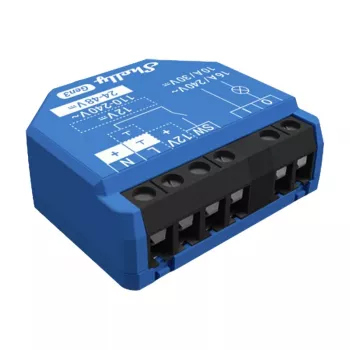 Belaidis jungiklis Shelly 1 Gen3 — 240 V AC, plastikinis korpusas, 42×16×37 mm, pakuotė po 4 vnt.