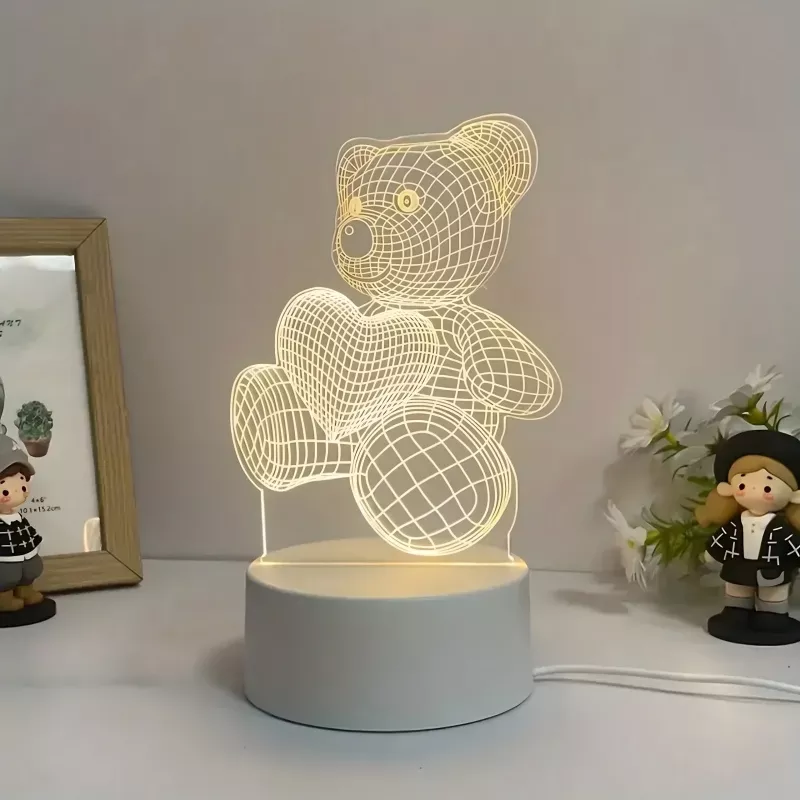 Naktinė lemputė Extralink HOME 3D širdies optinė iliuzija USB