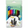Fineliner rašikliai Staedtler 334 C10, itin plonas 0,3 mm antgalis, 10 spalvų