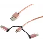 USB kabelis S/CONN 14-50074 USB 2.0 1 m USB A – Micro-USB B rožinis auksas