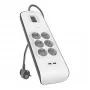 Maitinimo juosta Belkin BSV604VF2M-V2 — 6 lizdai, 2× USB-A, 2 m laidas