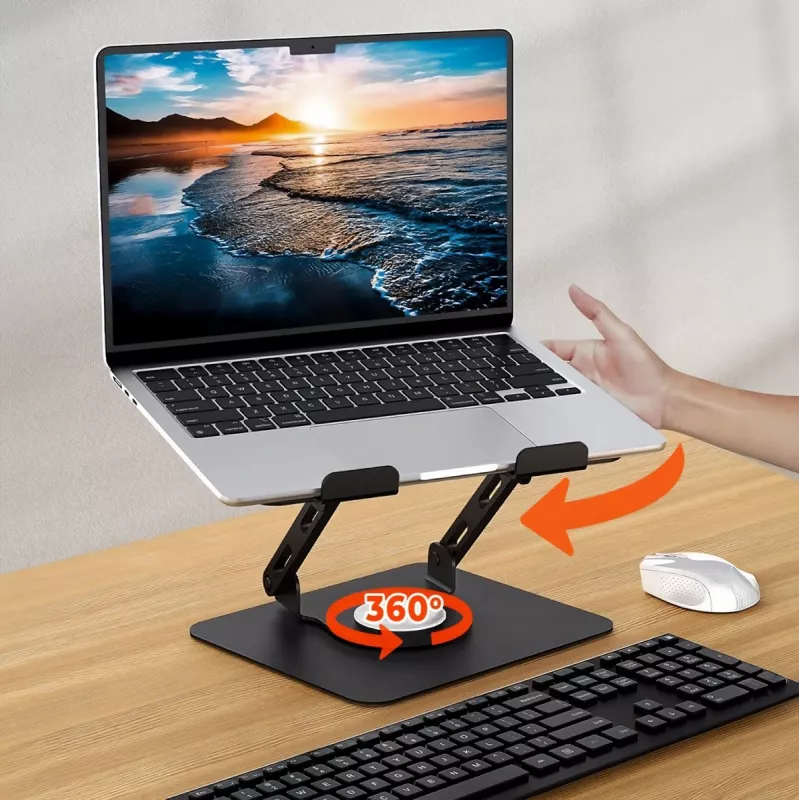 Nešiojamojo kompiuterio stovas MEDIA-TECH MT2662 — reguliuojamas aukštis, sulankstomas aliuminis, 10–17 colių