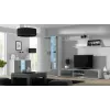 Komoda Cama Meble SOHO S7, 120 cm, balta/pilka blizgi, 3 durys, 4 lentynos