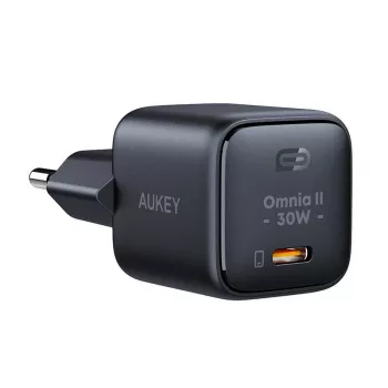 Sieninis įkroviklis Aukey PA-B1L USB-C 30W Juodas