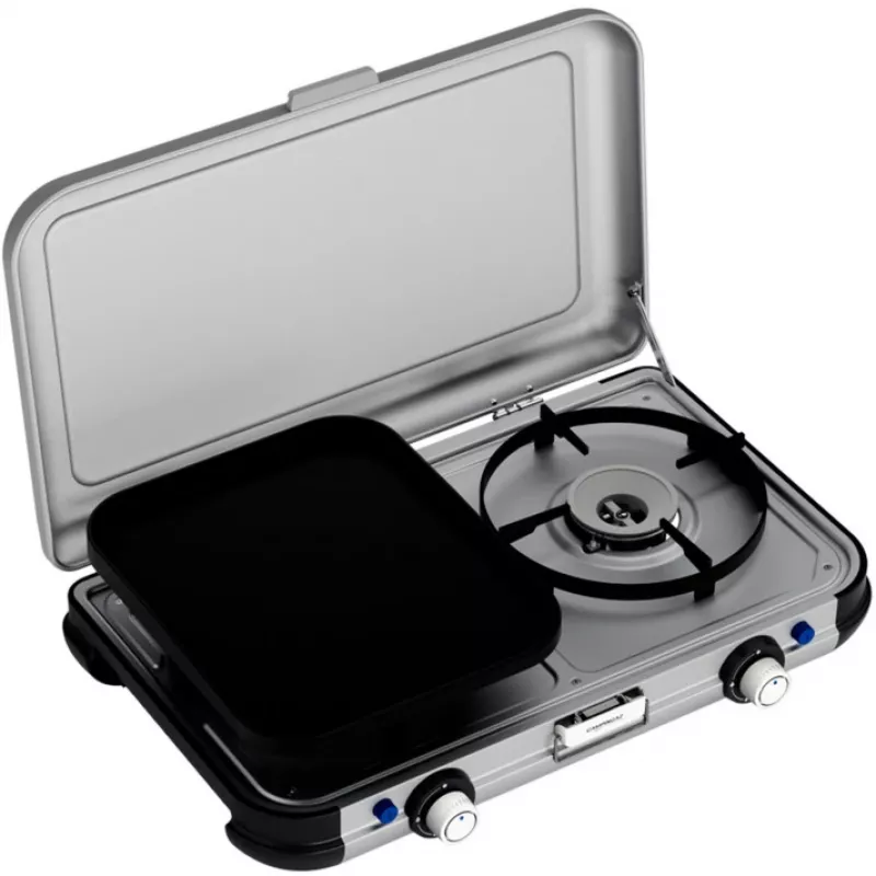 Nešiojama dujinė kaitlentė Campingaz 2213311 – 2 zonos, 5,4 kg, 490×350 mm, juoda/pilka/sidabrinė