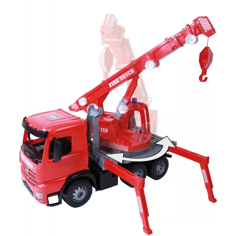 Mechaninis žaislinis kranas sunkvežimis Lena 02175EC, 70 cm, vienas rudas priekabas