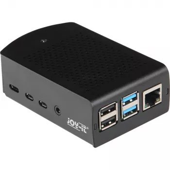 JOY-IT RPI CASE ALU06 - Dėklas Raspberry Pi 4, aliuminis, juodas (RB-ALUCASEP4+06)