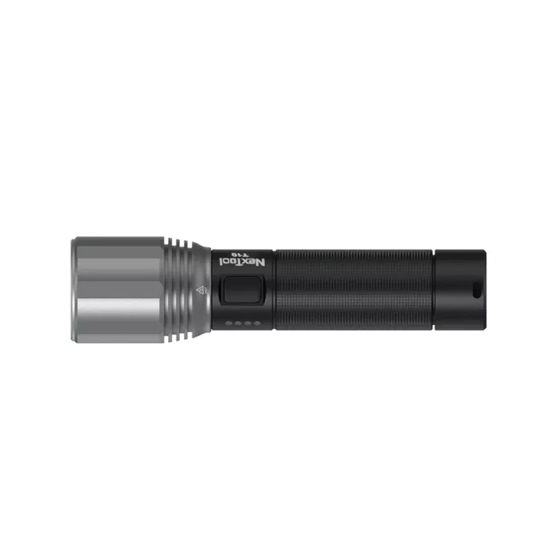 Nešiojamas žibintuvėlis Nextool T10 — 2000 lm, 220 m spindulys, USB-C, IPX7, aliuminio korpusas, 152 mm