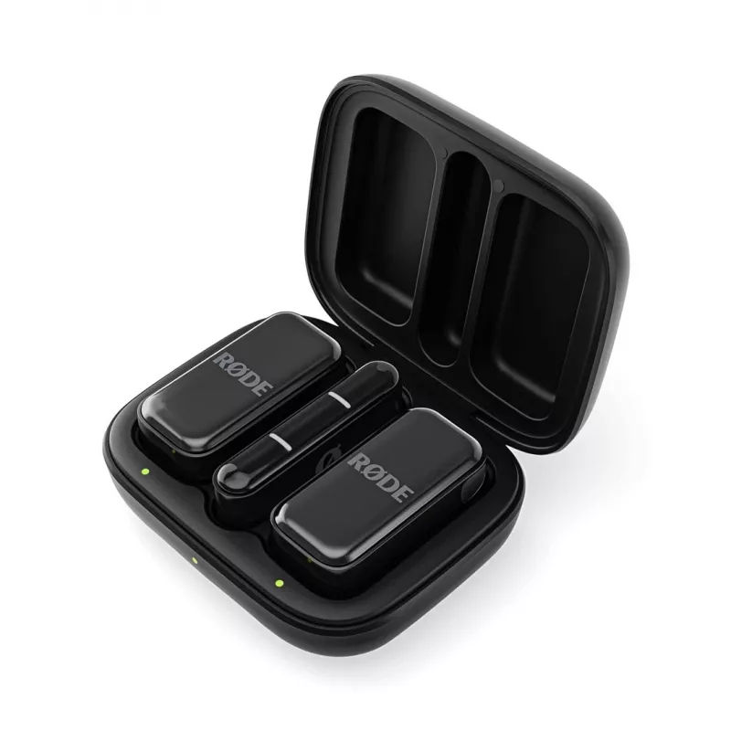Belaidė mikrofonų sistema Rode Wireless Micro Lightning – įvairiakryptis, 48 kHz, 24 bitai, 100 m nuotolis, 7 h baterija