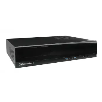 SilverStone MILO ML03 - stalinis kompiuterio korpusas - Mikro-ATX - be maitinimo šaltinio (ATX / PS/2) - juodas - USB / garsas (SST-ML03B-R)