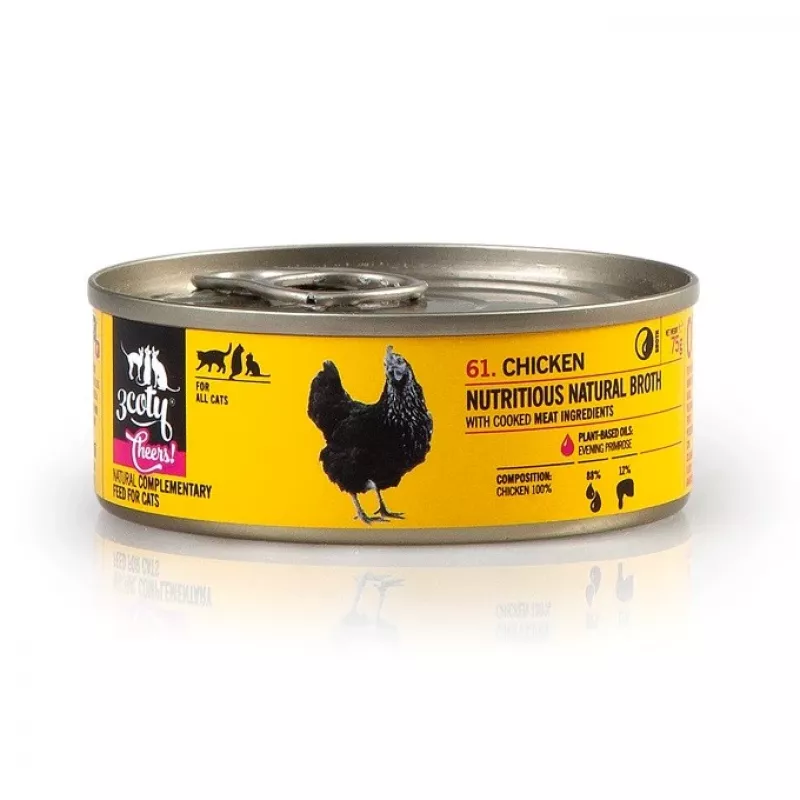 3Coty Chicken Cheers! papildomas šlapias maistas katėms 75 g