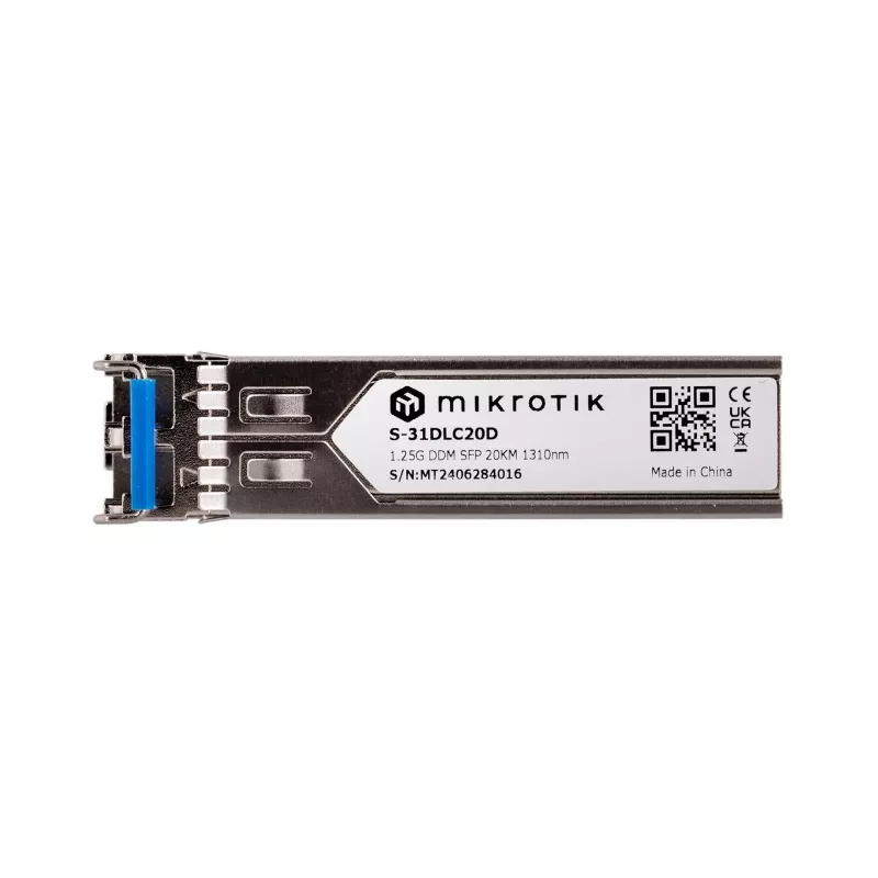 MikroTik S-31DLC20D SFP modulis 1,25 Gbit/s 1310 nm 20 km LC