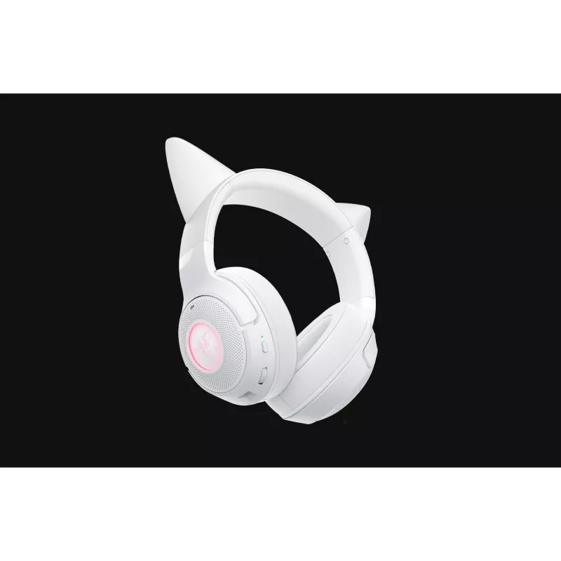Belaidės žaidimų ausinės su Bluetooth Razer Kraken Kitty V2 BT White, THX Spatial Audio, RGB apšvietimas