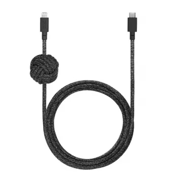 USB-C į Lightning laidas Native Union Night Cable 3 m — juoda/pilka