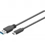 Wentronic Goobay USB 3.0 SuperSpeed laidas USB-C™, juodas, 2 m - USB 3.0 kištukas (A tipas) > USB-C kištukas (71221)