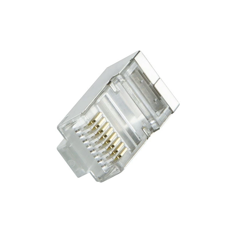 RJ45 jungtis LogiLink MP0022 juoda permatoma, Cat.6 ekranuota, 100 vnt.