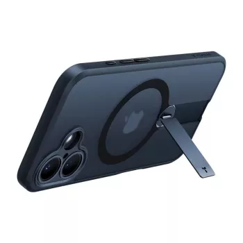 Apsauginis dėklas telefonui Torras Pstand Spin, skirtas iPhone 16 Plus — juodas, sulankstomas stovas, plona apsauga
