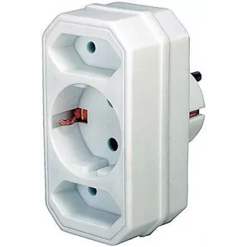Maitinimo adapteris Brennenstuhl 1508050 su 2+1 kištukiniais lizdais, baltas