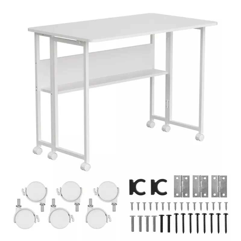 Maclean sulankstomas mobilus stalas baltas MC-126W 50kg