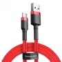 USB 2.0 A – USB-C laidas Baseus CATKLF-B09 1 m QC3.0 nailoninis pintas raudonas, greitas įkrovimas ir duomenų sinchronizavimas