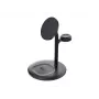 Green Cell MSST-GC-3IN1-B belaidė įkrovimo stotelė 3 viename – išmanusis telefonas, ausinės, laikrodis, juoda, belaidis įkrovimas, automatinis