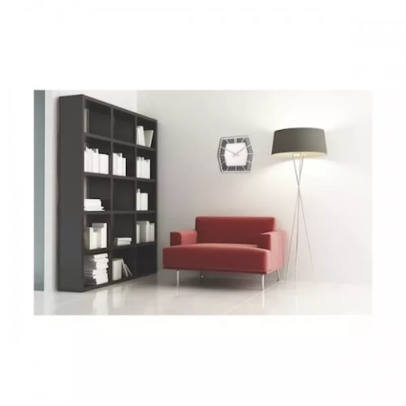 NeXtime klok 8128zw Hexagon sieninis laikrodis, 43x43 cm, baltas