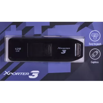USB atmintukas PATRIOT Xporter 128 GB USB Type-A 3.2 Gen 1 (80 MB/s) slankiojantis juodas
