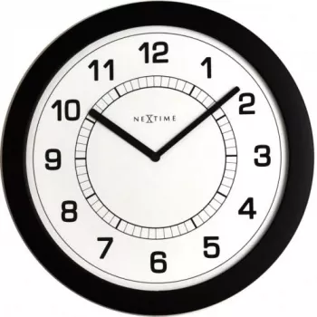 NeXtime Super Slim sieninis laikrodis 3045zw, Ø28 cm, juodas
