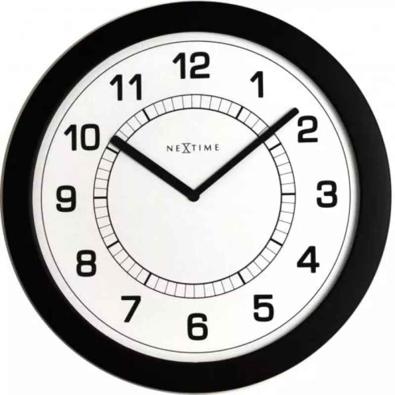 NeXtime Super Slim sieninis laikrodis 3045zw, Ø28 cm, juodas