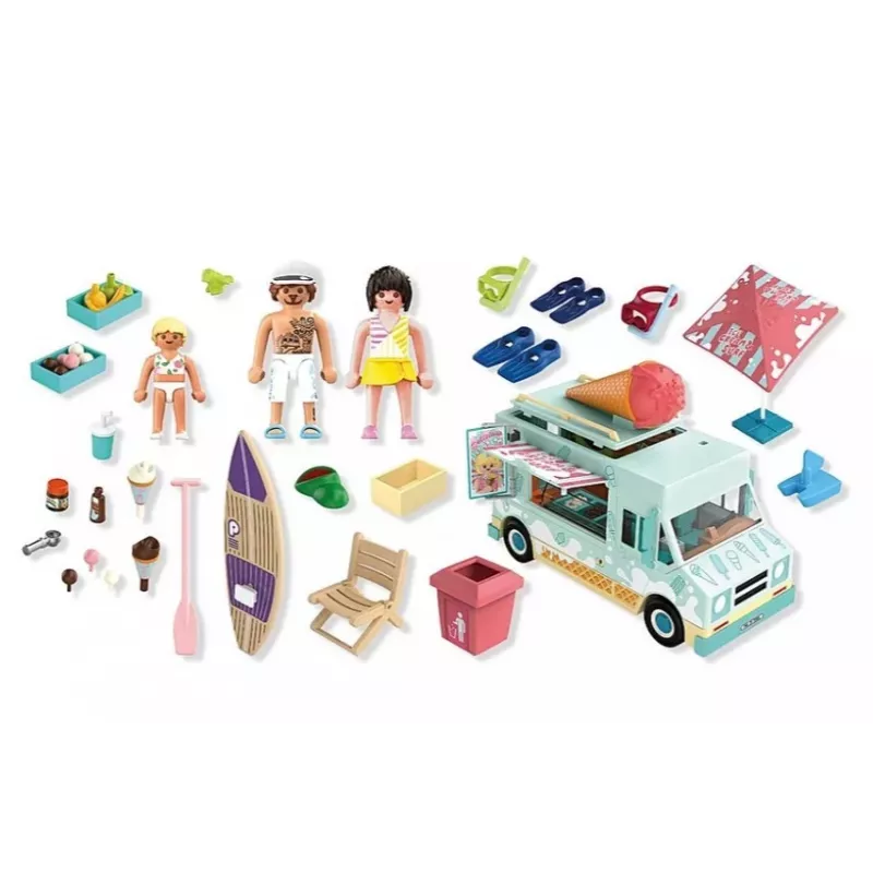 PLAYMOBIL žaidimų rinkinys Ledų furgonas ir banglenčių parduotuvėlė 71904 su figūrėlėmis