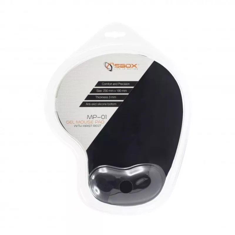 Sbox MP-01B gelinis pelės kilimėlis juodas