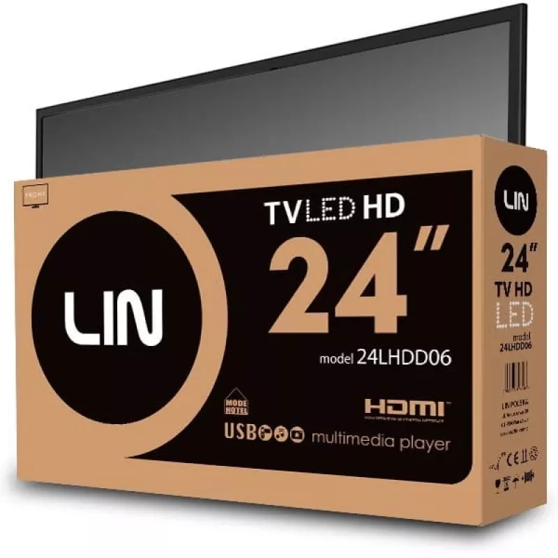 LIN 24LHDD06 HD Ready DVB-T2 juodas