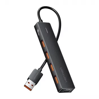 USB 3.2 Gen 2 5-in-1 Multiport Hub Vention CHOBB — 5 prievadų (4× USB 3.2 Gen 2 Type-A, 1× USB 3.2 Gen 1 Type-A), 0,15 m, ABS, juoda