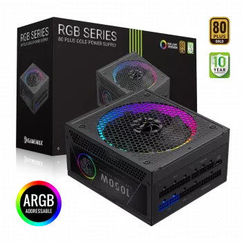 Gamemax RGB 1050G 1050 W maitinimo blokas, 80 PLUS Gold, pilnai modulinis