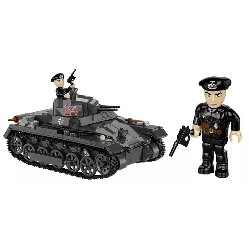 Konstrukcinis rinkinys Cobi Panzer I Ausf. B – 654 detalės, detalaus tanko modelio rinkinys