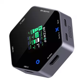 Dokavimo stotelė BlitzWolf BW-TH16 8v1 USB 100W su LCD išmaniuoju ekranu