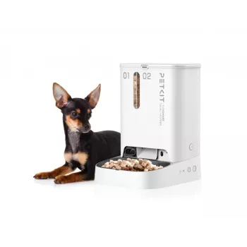 Automatinis dvigubas ėdalo ir vandens dozatorius PETKIT YUMSHARE P591 — ABS korpusas, baltas, universalus šunims ir katėms