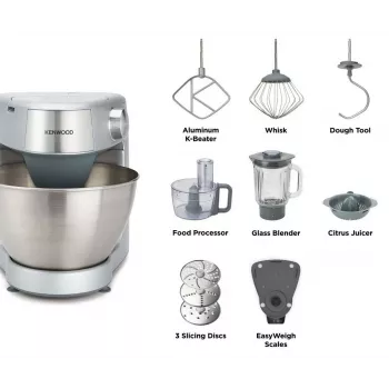 Kenwood Prospero+ virtuvinis kombainas 1000 W 4,3 L sidabrinis, nerūdijantis plienas su įmontuotomis svarstyklėmis
