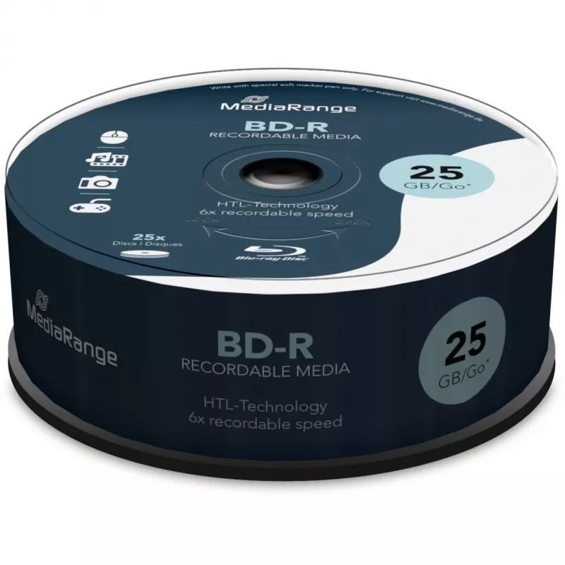 Tuščias BD-R diskas MediaRange MR514 25 GB 25 vnt.