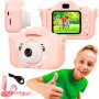 Vaikų skaitmeninis fotoaparatas Extralink H28 SINGLE PINK – rožinė/balta, nuo 3 metų