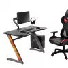 NanoRS RS120 Gaming stalas, modernus dizainas, lengvas ir stabilus (maks. 50 kg), juodas su oranžiniais akcentais