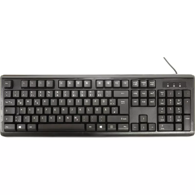 Inter-Tech AC KB-102DE stalinė klaviatūra su pele USB juoda 1000dpi 105 mygtukai laidinė (88884138)