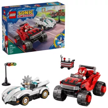 LEGO SONIC THE HEDGEHOG 77118 Silver's Car vs Knuckles' Monster Truck – lenktynių rinkinys
