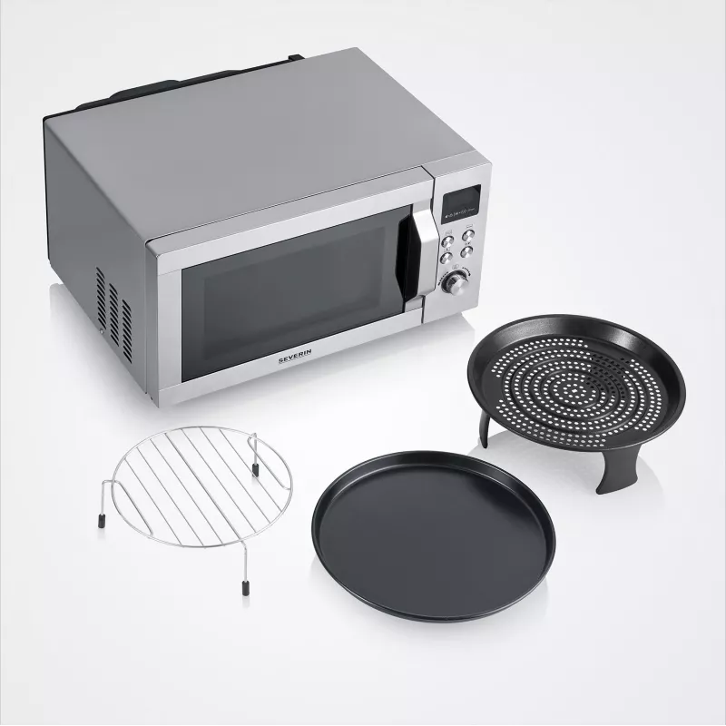 Kombinuota mikrobangų krosnelė SEVERIN MW 7918, ant stalviršio, 25 L, 900 W, LED ekranas, sidabrinė