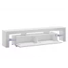TV stovas Cama Meble TORO 200 — 2000×350×410 mm, pilkas viršus iš medžio drožlių plokštės, pilkas/baltas blizgesys