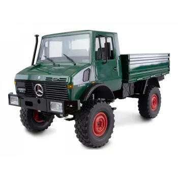 Valdomas automobilis Amewi Mercedes‑Benz Unimog 1:12 mastelis 4WD, žalias