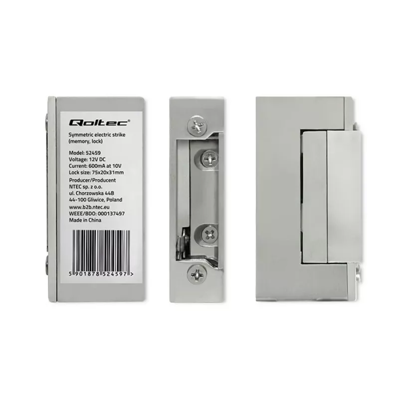 Elektromagnetinis užraktas QOLTEC 52459 12V simetriškas su atmintimi ir užrakinimu